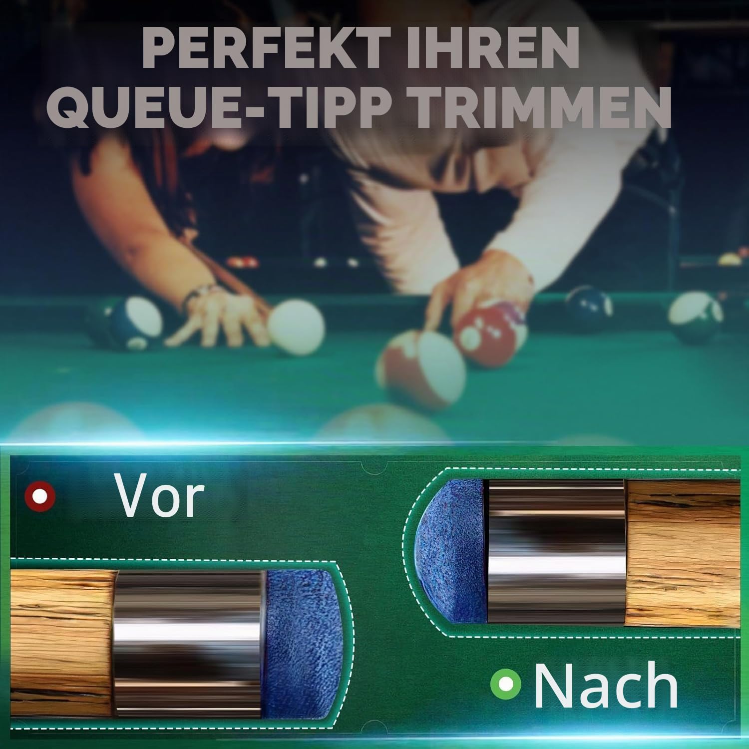 11 in 1 Billard Pool Queue Tip Shaper Pool Queue Spitzen Ersatz Kit Pool Queue Reparatur Kit Pool Stick Tips Ersatz Kit Queue Tip Shaper Pool Queue Zubehör