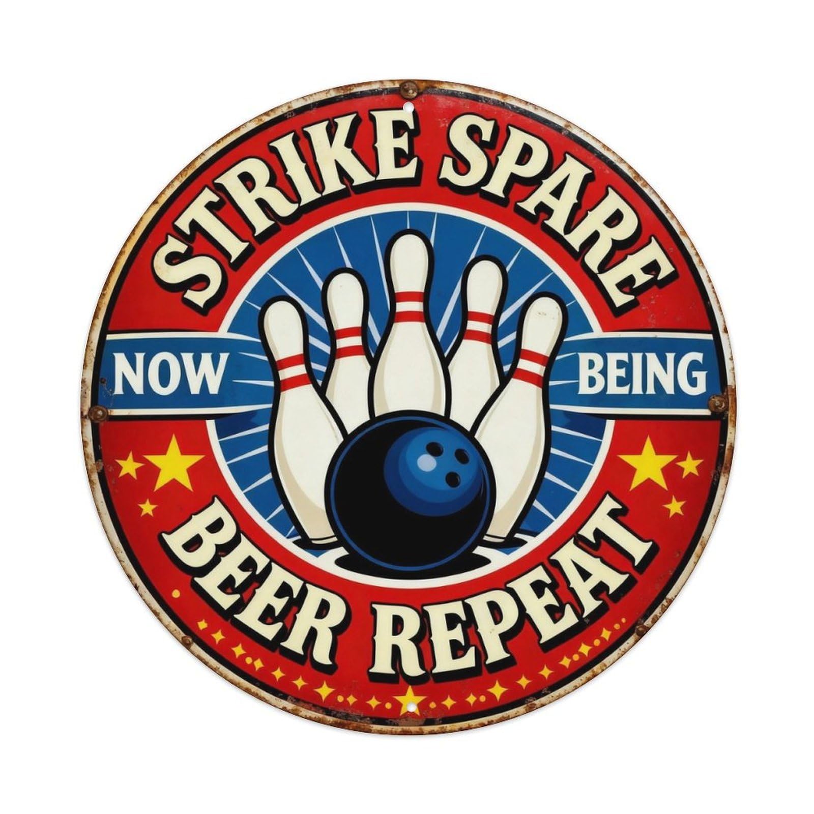 Classic Bowling Alley Tin Sign Metal Tin Sign Plaque