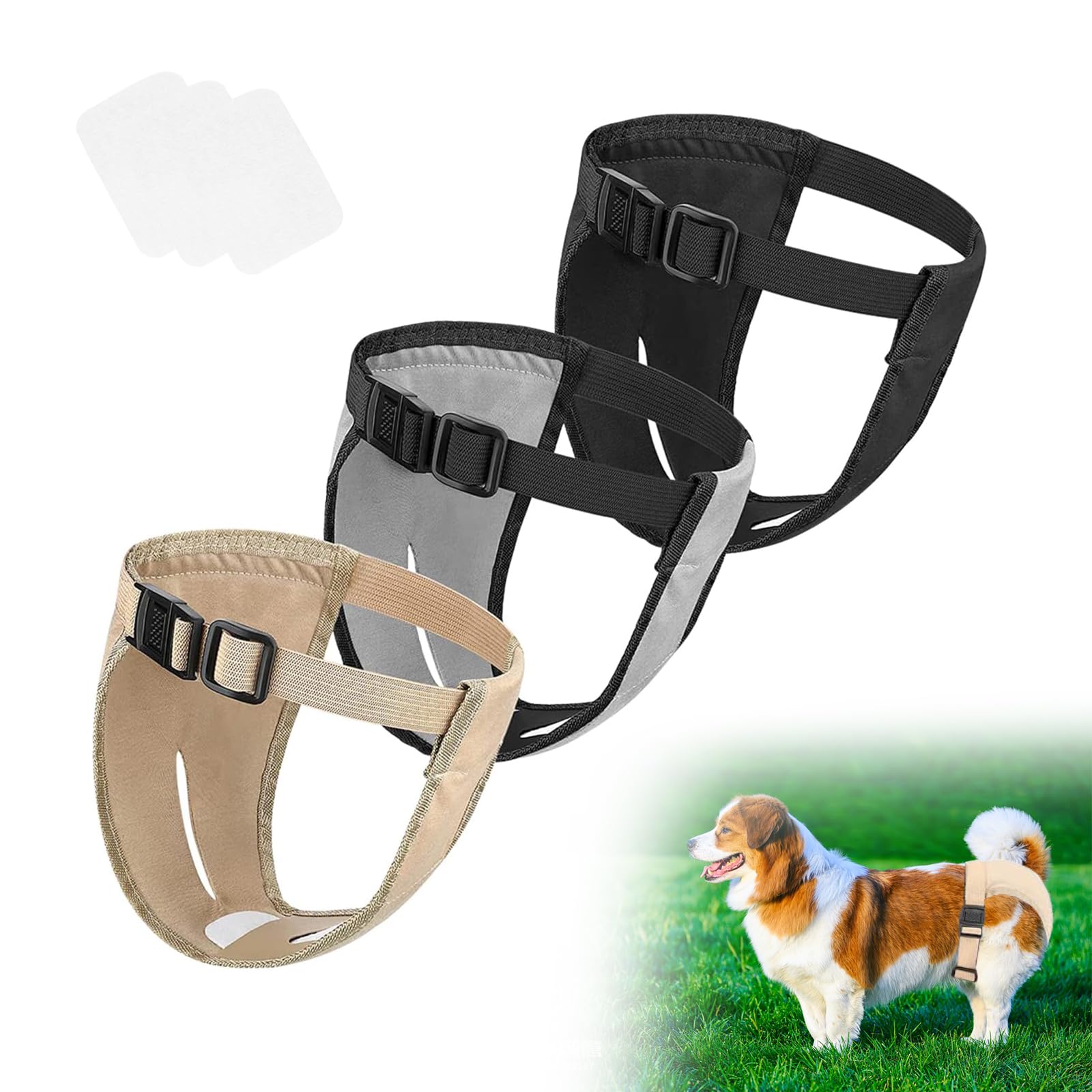 LIMPAC 3 Paquete Bragas Perras Menstruales Pañal Perro Hembra con 10 Almohadillas Sanitarias Pantalones Protectores Lavables para Perros Hembras en Celo Sangrado Mensual (XL)