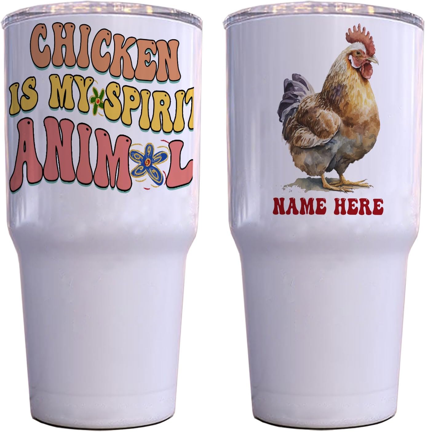 Adorable Chicken Lover Tumbler for Coworkers and Friends Customized Name Tumbler Personalized With Lid Engraved 30oz with Lid