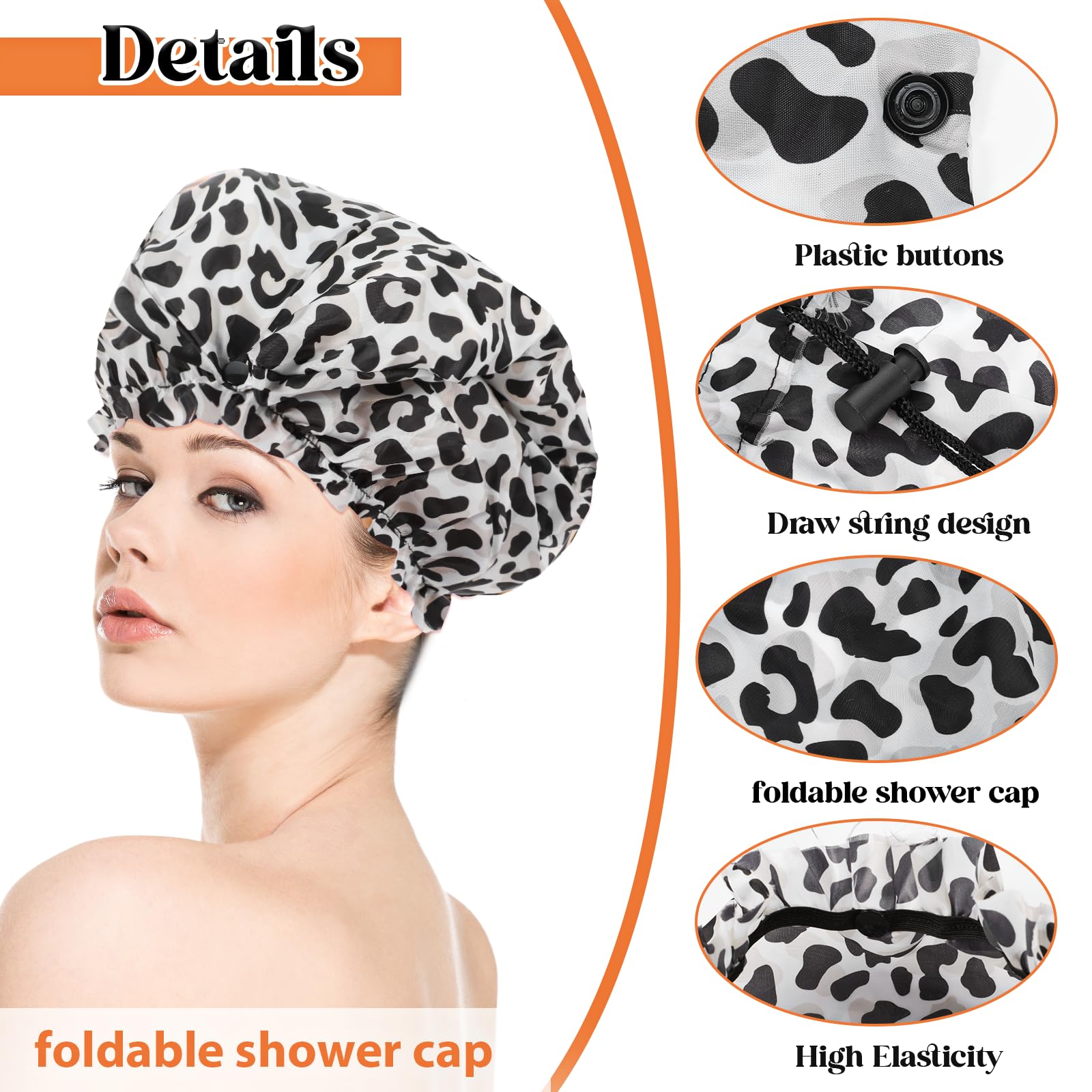 2 Pcs Large Shower Cap for Braids Extra Long Shower Cap for Women Long Hair & Locs - Image 3