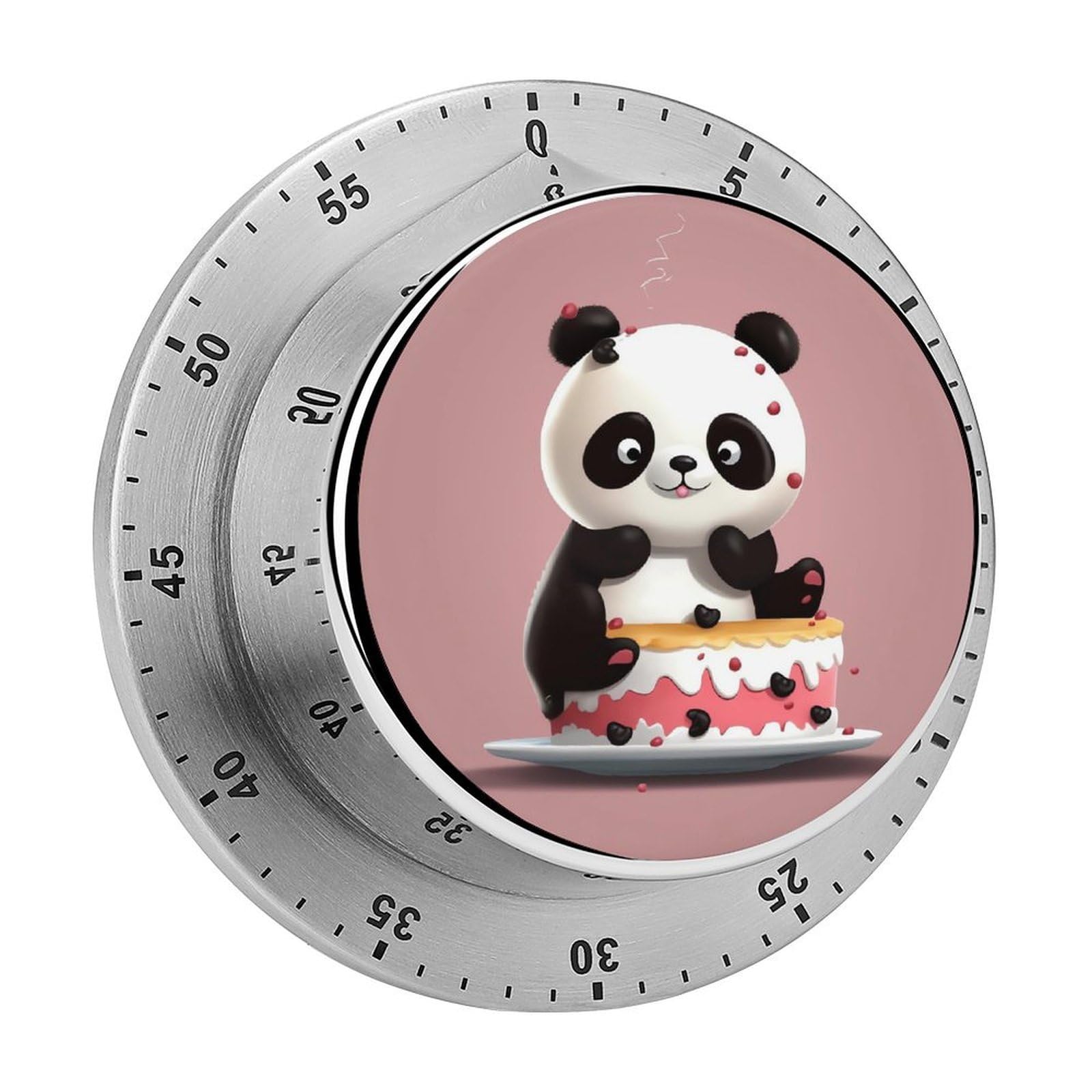 Panda Cake Kitchen Timer for Cooking,Chef Cooking Timer Clock with Loud Alarm Stainless Steel Countdown Timer No Batteries for Home Baking Cooking