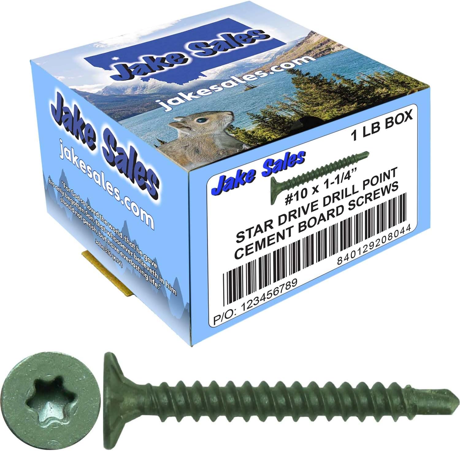 #8 x 1-1/4" Cement Board Torx/Star Head Screws Drill Point for Fastening Cement Backer Board/Cement Board/Tile Board - 1 lb ~161 Screws - Torx/Star Drive Cement Board Screw - T-25 Torx Head