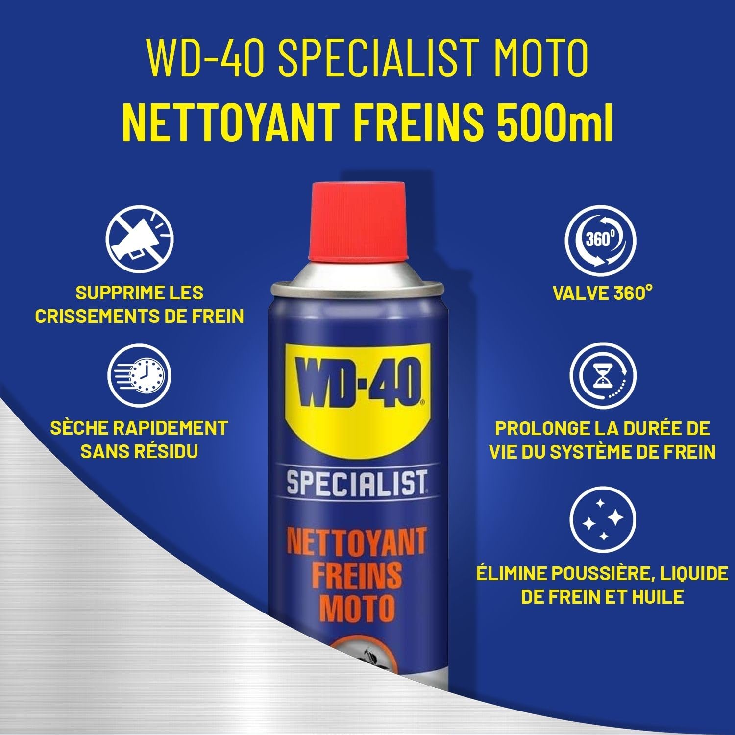 WD-40 SPECIALIST Kit d'entretien Moto Complet - Pack de 5 produits + outils | Kit des essentiels de l'entretien moto - Nettoyer, lubrifier et faire briller la moto - Brosse et chiffon inclus