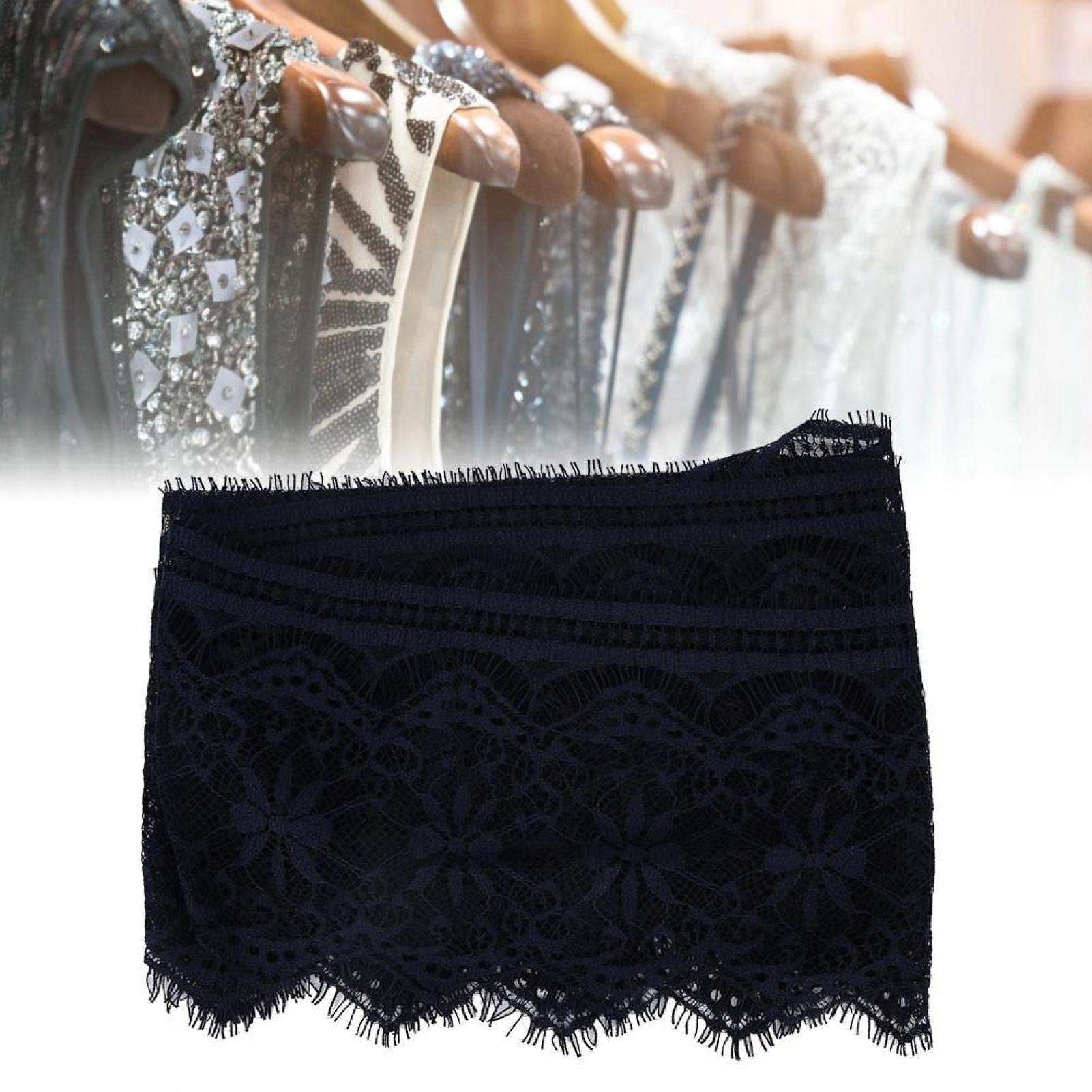 Ruban Dentelle Élastique Vintage 15 Cm Motif Floral - Bleu Ciel - 2 Yards Pour Couture, Mariage Et Décoration