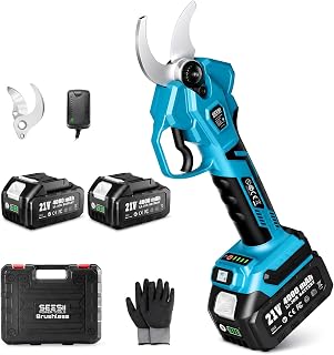 Seesii Garden Shears with Percher: Electric Cordless Secateurs with Pole and Cutting Diameter of 1.6 Inches