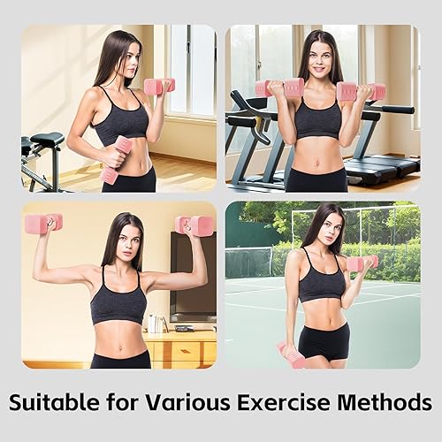 Miniatura 6 de Juego de mancuernas ajustables de 20 libras, juego de mancuernas de pesas libres 4 en 1 para, 4lb 6lb 8lb 10lb, con mango antideslizante de metal,