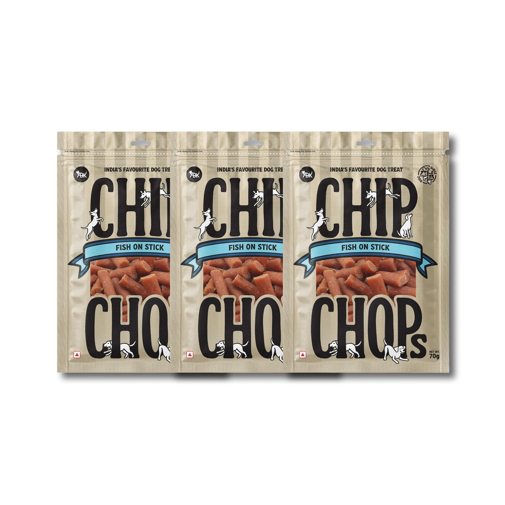 Chip Chops Dog Treat Fish on Stick, 840g, Optimum Health Formula (Pack of 3)