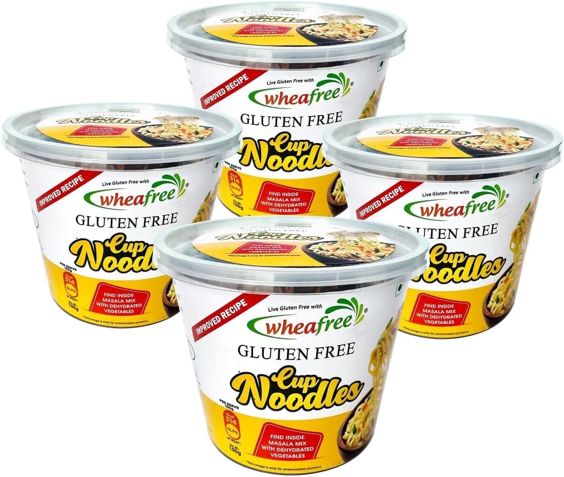 Gluten Free Cup Noodles (Pack of 4 x 100g each) | Quick and Easy to Cook | New & Better Formulation | Comes with Tastemaker | Vegetarian