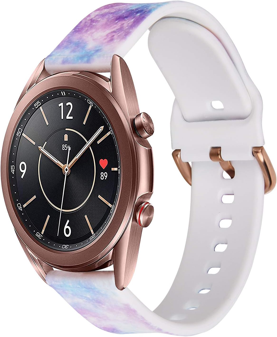 Galaxy Watch 5 Band 40mm 44mm/Galaxy Watch 5 Pro Bands, QINGQING Compatible with Samsung Galaxy Watch 4 40mm 44mm/Classic 42mm 46mm/Active 2 40mm 44mm Bands, 20mm Floral Silicone Replacement Wristband Band for Samsung Galaxy Watch 5 for Women Men