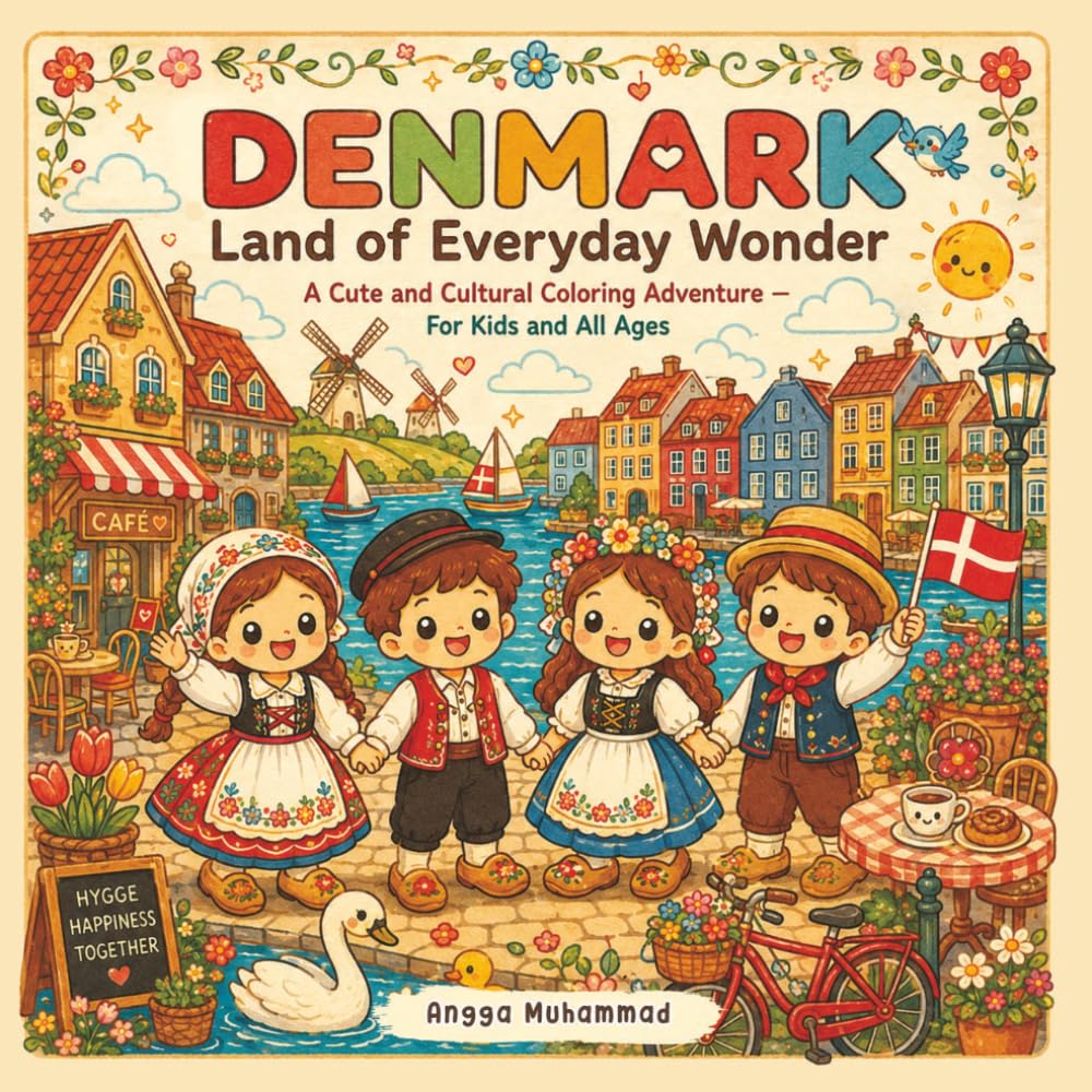 DENMARK – Land of Everyday Wonder: A Cute and Cultural Coloring Adventure Through Fairytale Towns, Coastal Scenery, Viking Traditions, Nordic Nature, ... Everyday Danish Life — For Kids and All Ages