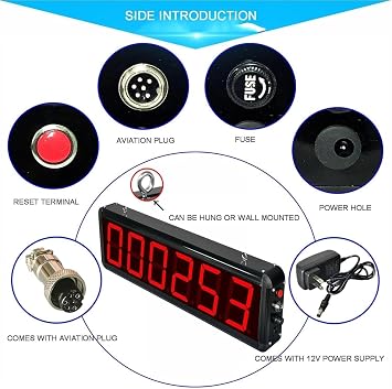 Conveyor Belt Counter, LED Digital Counter, 6 Digit Display, Count up to 999999, with Infrared Sensor, Sensor Distance 70 cm Adjustable, Factory Production line School Visitor Counter
