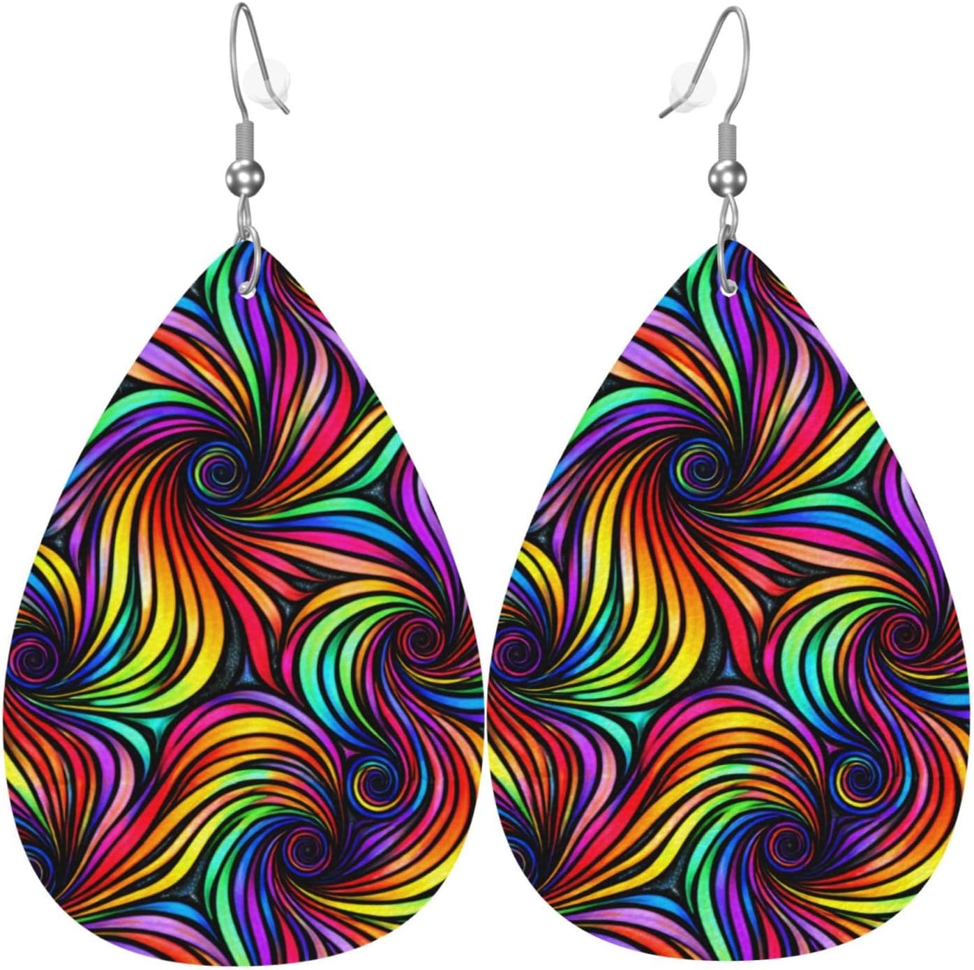 Faux Leather Teardrop Earrings for Women Lightweight Drop Dangle Earrings