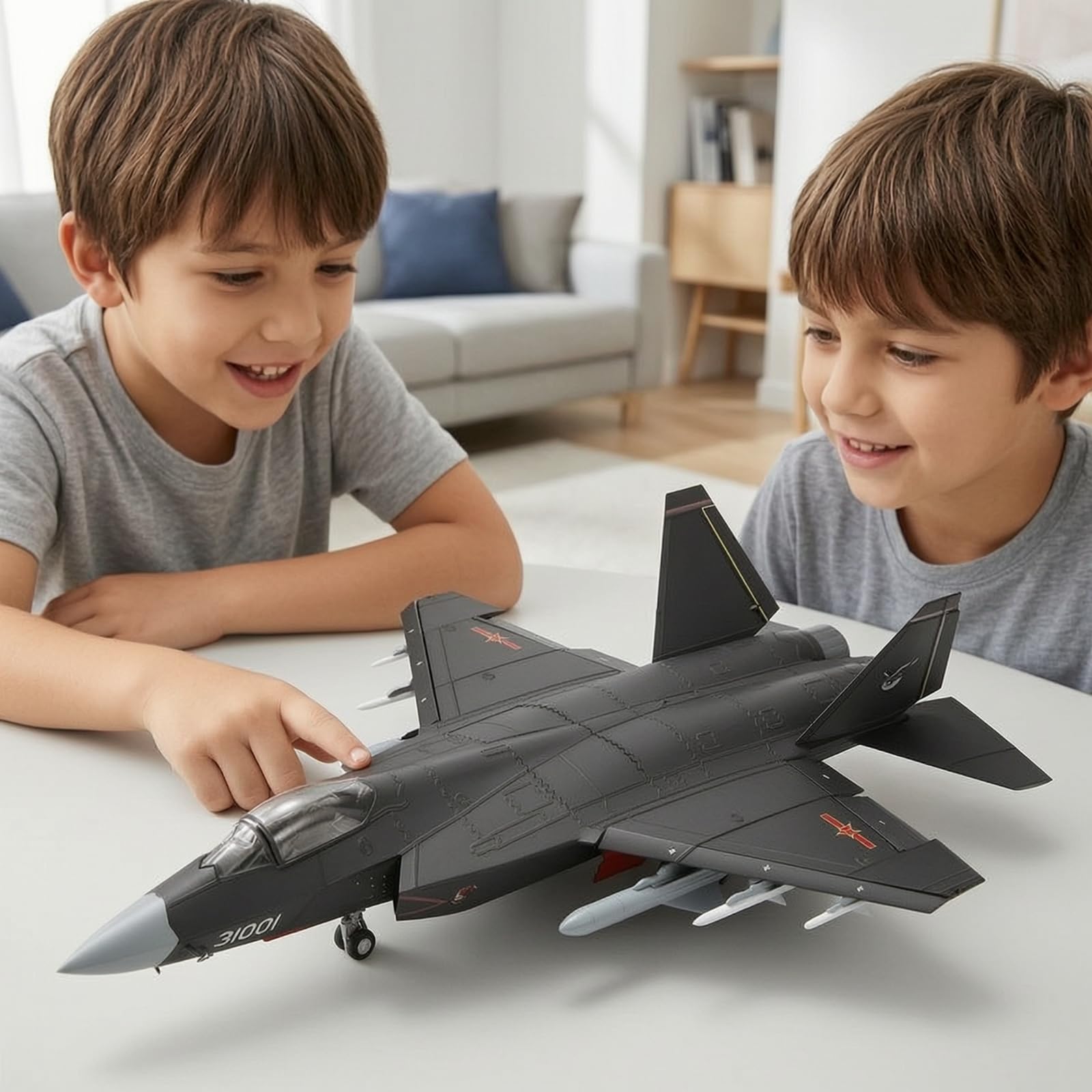 Aereo Modello Caccia a Reazione Jet Militare Maquette Miniatura Collezione in Lega di Metallo con Linee E Pannelli Dettagliati Adatta per Ufficio Scrivania Libreria Esposizione