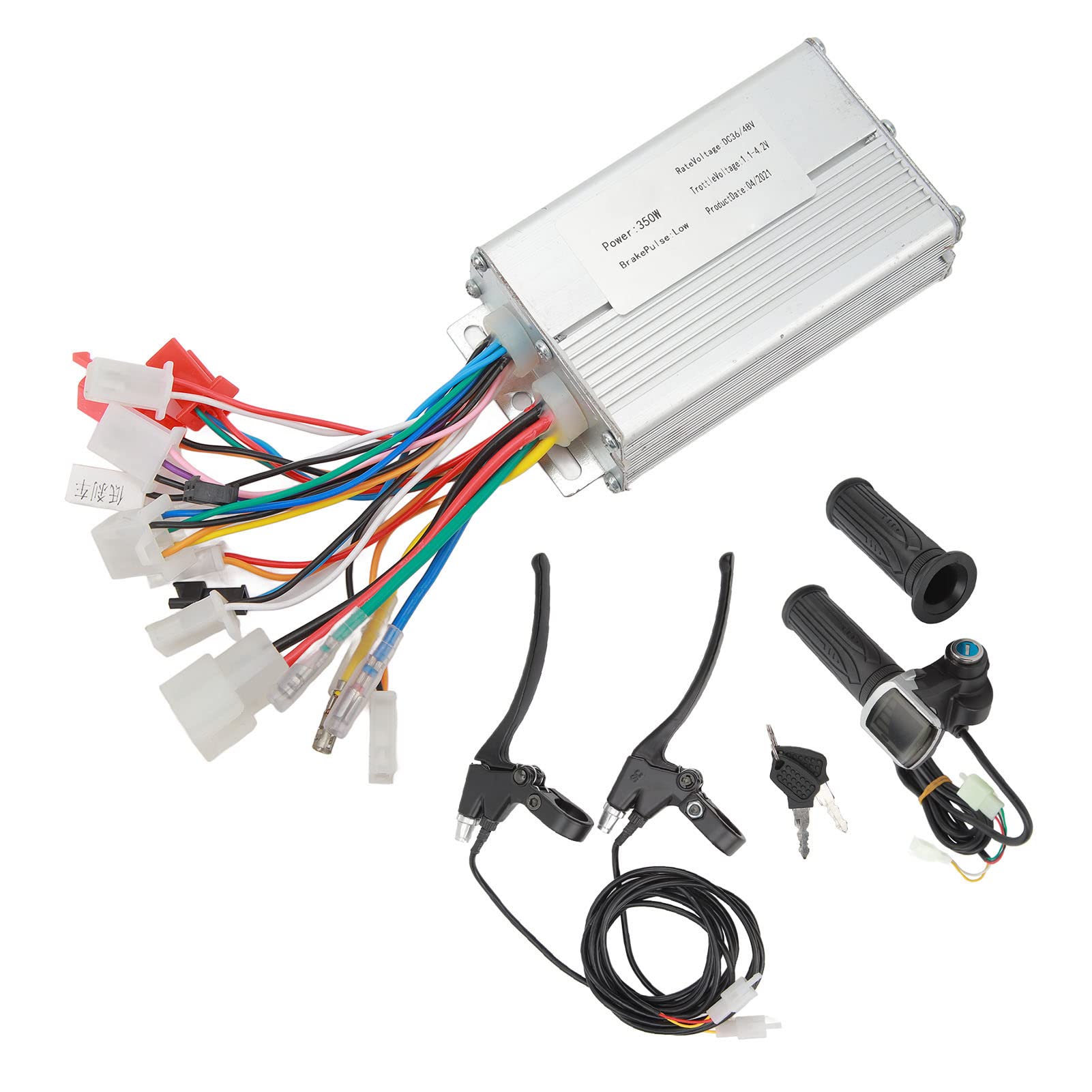 BuyWeek Kit Controller Motore Brushless Bici Elettrica, 36V 48V 250W Centralina Bici Elettrica con Leva Freno e Impugnatura Acceleratore