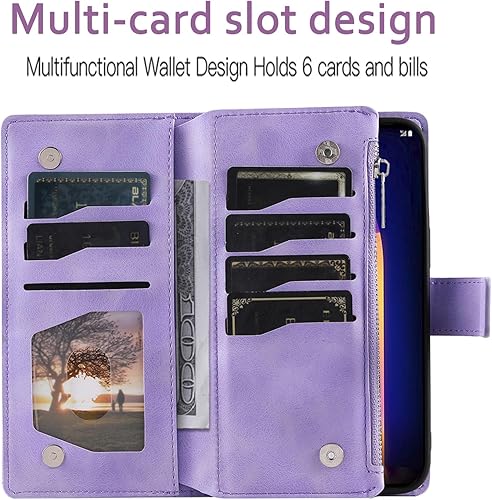 Miniatura 4 de Asuwish Funda para teléfono LG V60 ThinQ V60ThinQ 5G G9 Thin Q Wallet Cover con protector de pantalla de vidrio templado y correa para la muñeca