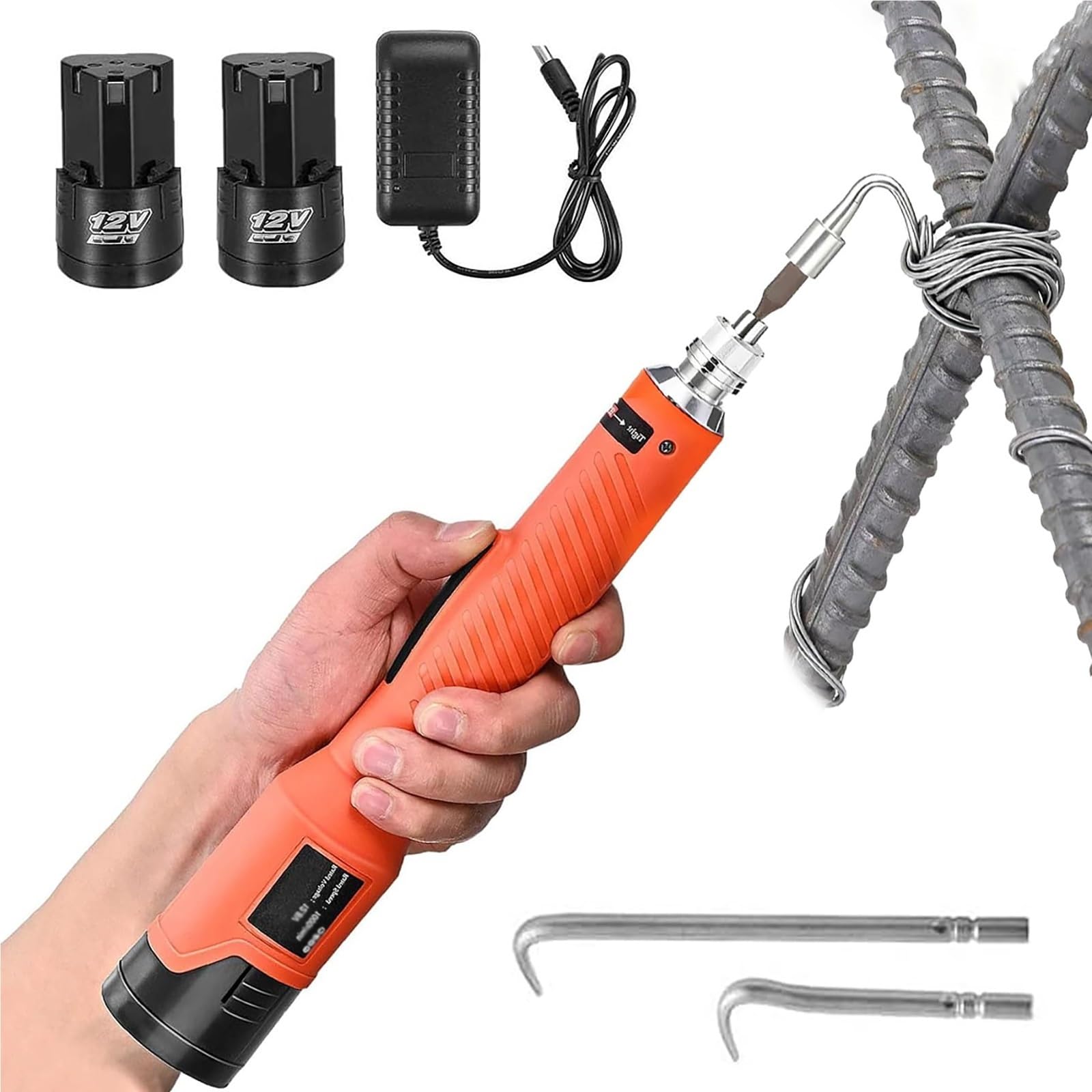XCSCUK Cordless Electric Rebar Binding Machine, Automatic Wire Knotting Tool,Handheld Steel Bar Tying Pliers,for Metal Wire Twisting