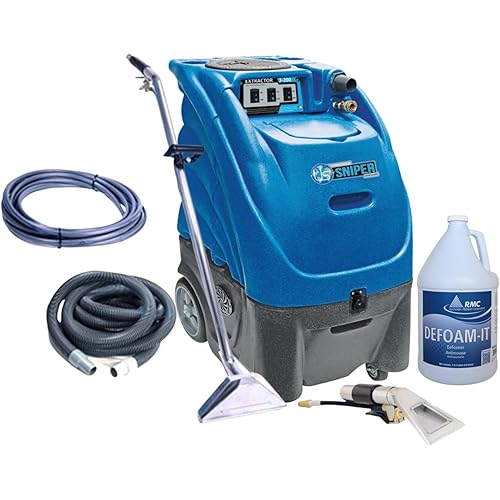 TTS Bundle: Sandia 80-2500-H 3 Stage Vacuum Motor Extractor w/Heater Plus 10-0762 12" Duel Jet Wand,10-0993 25' Hose,10-1364 25' Solution Line,10-2820 4" Upholstery Tool & Gallon RMC DeFoamIT