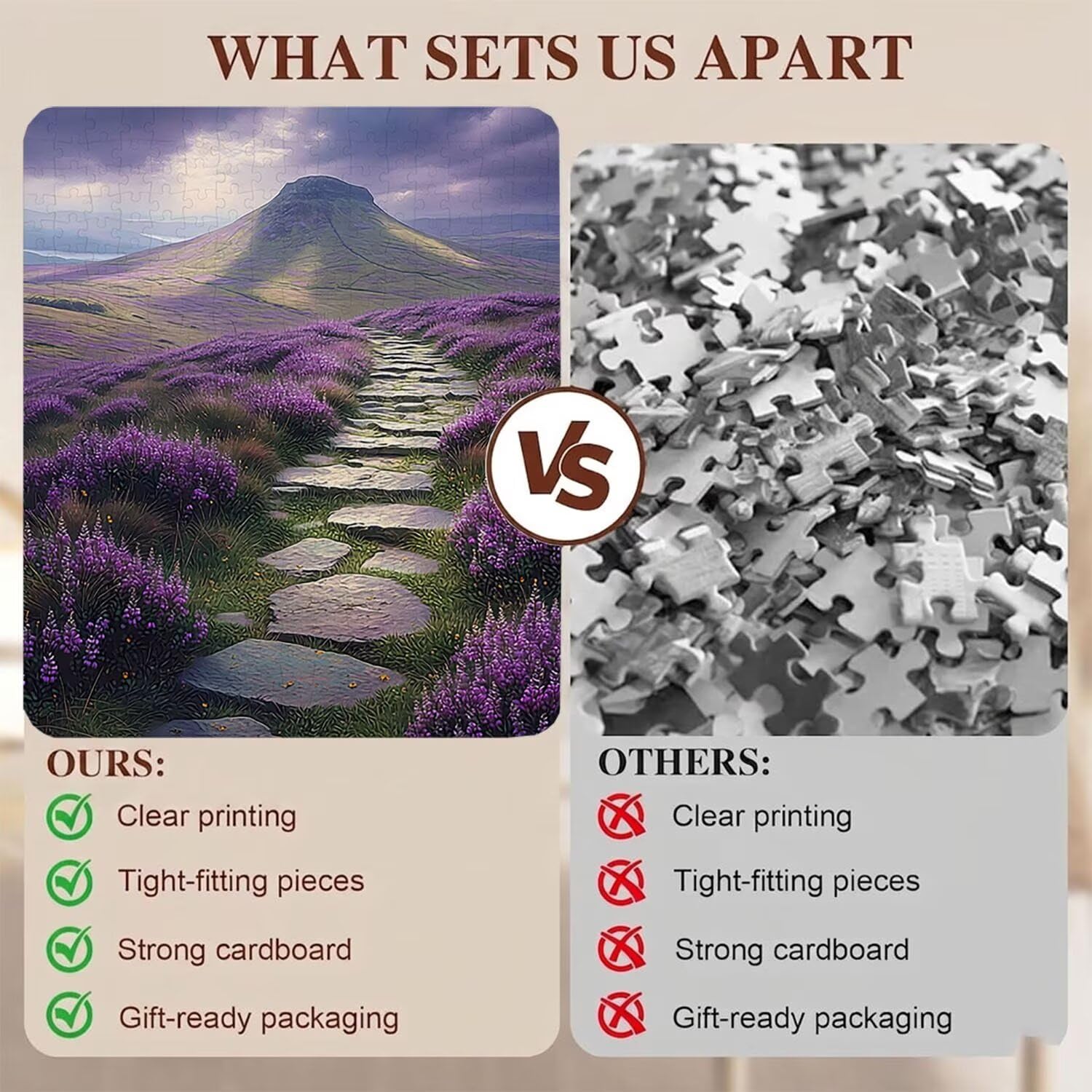 paesaggio Fiore viola-2 Puzzle 1000 Pezzi per Adulti, Puzzle in Legno - Collezione Classica con Poster Incluso - Sfida di Concentrazione e Passatempo Antistress, Gioco per Famiglia, 75 x 50 cm f0-531