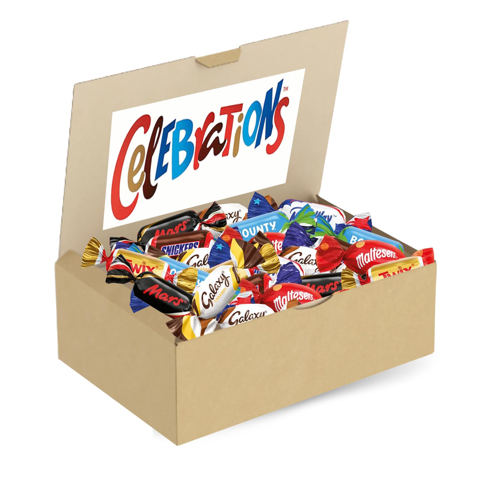 CELEBRATIONS - Assortiment 1kg de chocolats Snickers, Twix, Mars, Bounty | Idéal pour Entreprises, Réceptions, Halloween, Noël, Anniversaires et Fêtes