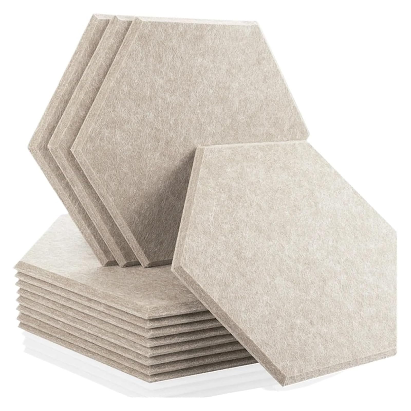Panele dźwiękochłonne, 12 szt. Paneli dźwiękochłonnych Wielokolorowe wiele rozmiarów do domowego studia nagrań, biura i domu(7-Camel,Small Hexagon)
