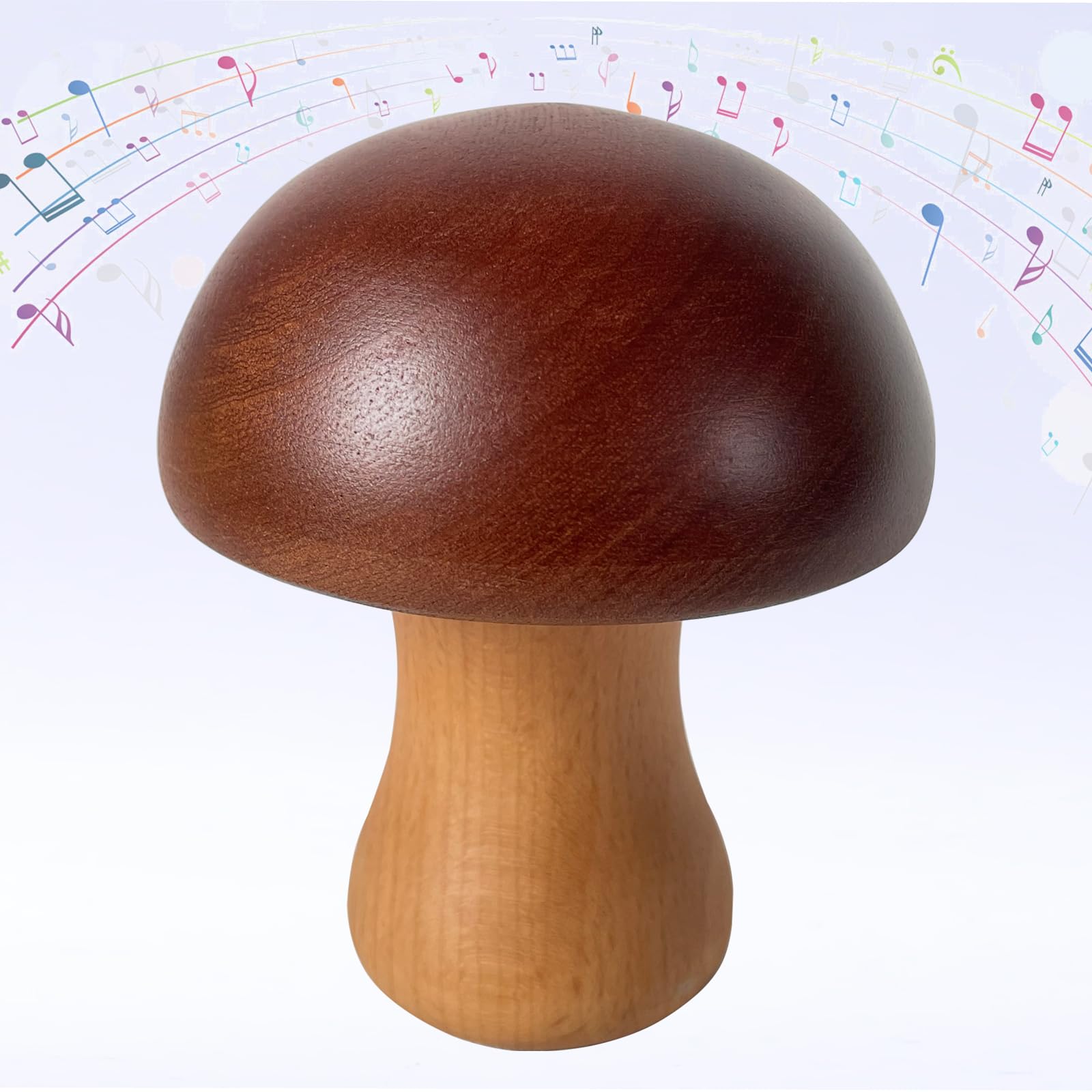 Solid Wooden Music Box, Clockwork Music Box, Mushroom Shape, for Girls Birthday Gifts,Plays Beautiful and Peaceful Melody (Brown)