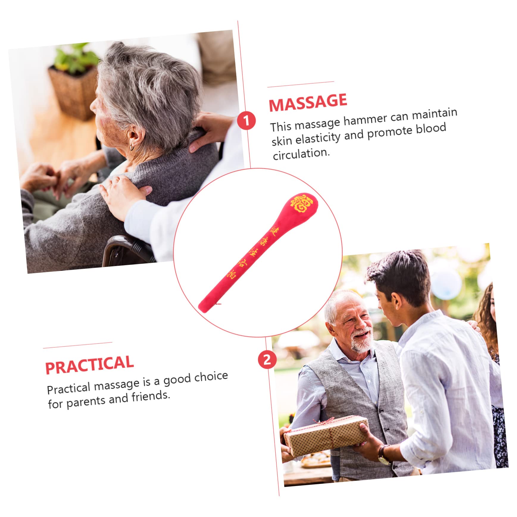 BESPORTBLE 2pezzi Massaggiatore Manuale Martello Doppio Strumento Ergonomico Per Massaggi Rilassanti Casa Per Braccia Cosce e Schiena Design Antiscivolo Per Massaggio e Confortevole