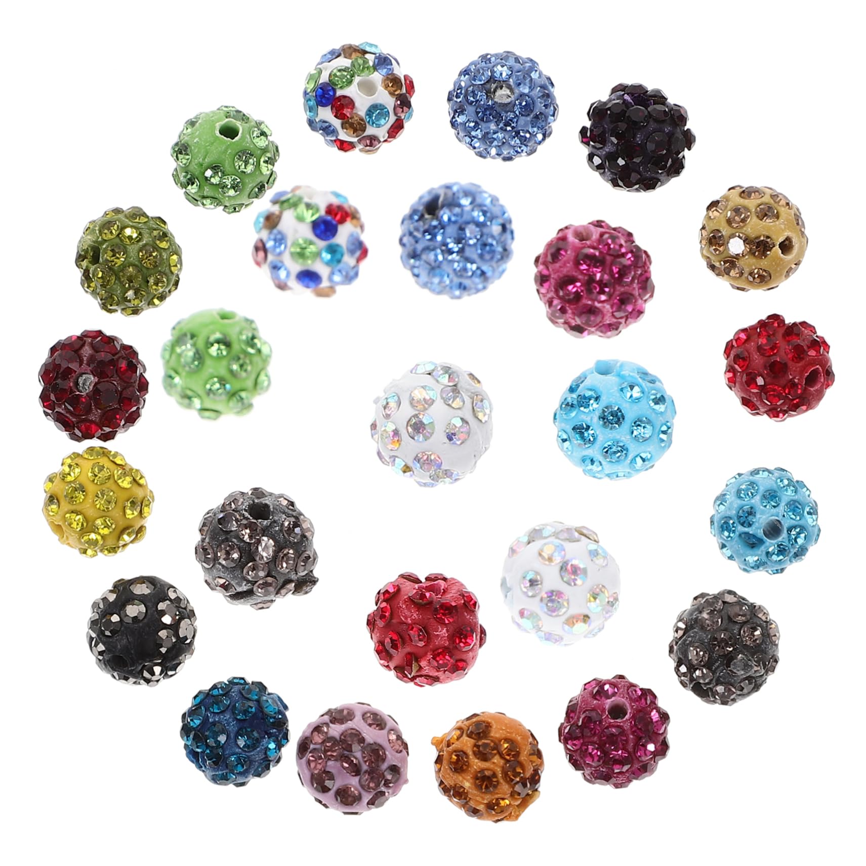 ARTIBETTER 5 Set Perline Distanziatrici Rotonde Da Polimerica Con Strass Per Creazione Bracciali E Collane Accessori Per Bigiotteria Fai Da Te 50 Pezzi * 5