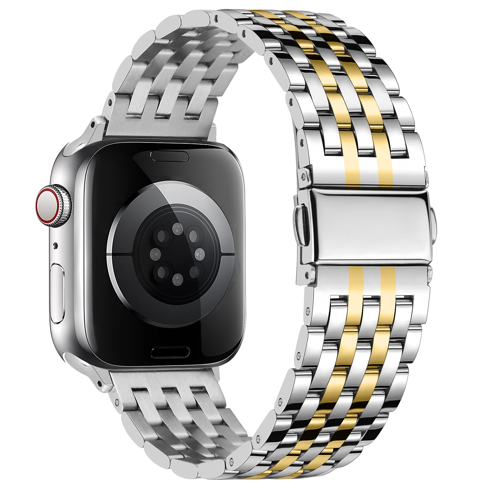 Tasikar Metalowy pasek do zegarka kompatybilny z Apple Watch 49 mm, 46 mm, 45 mm, 44 mm, 42 mm, 41 mm, 40 mm, 38 mm, wymienny pasek ze stali nierdzewnej do zegarka iWatch Ultra SE, serii 10, 9, 8, 7
