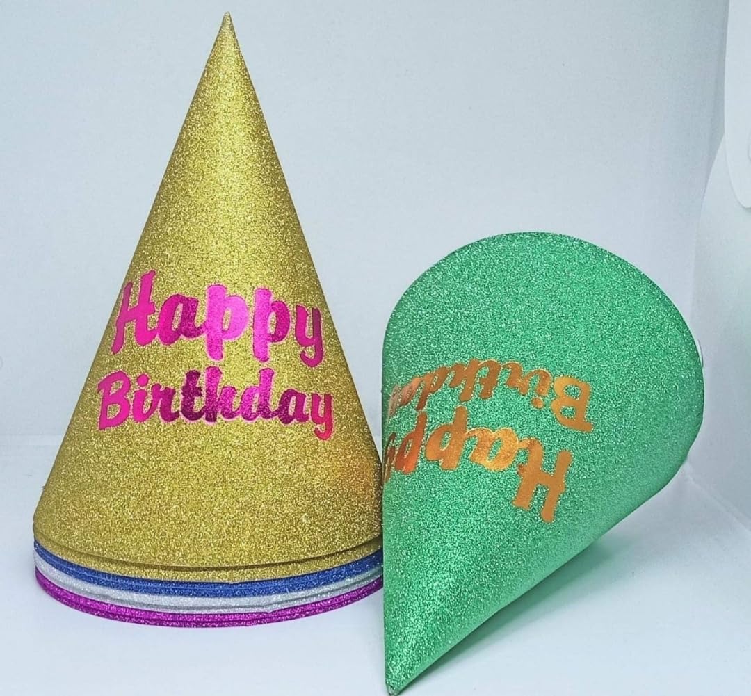 See full amazon price history chart for SRIHANUMANAGENCY, Happy Birthday cap for kids, Party zikna Hat for Kids, Children Cone birthday Caps - Glitter cap Multi Colour, Height 9 Inches (10 Pcs) SRIHANUMANAGENCY, Happy Birthday cap for kids, Party zikna Hat for Kids, Children Cone birthday Caps - Glitter cap Multi Colour, Height 9 Inches (10 Pcs) (B0B6NWDC2H) Amazon Price History, Amazon Price Tracker