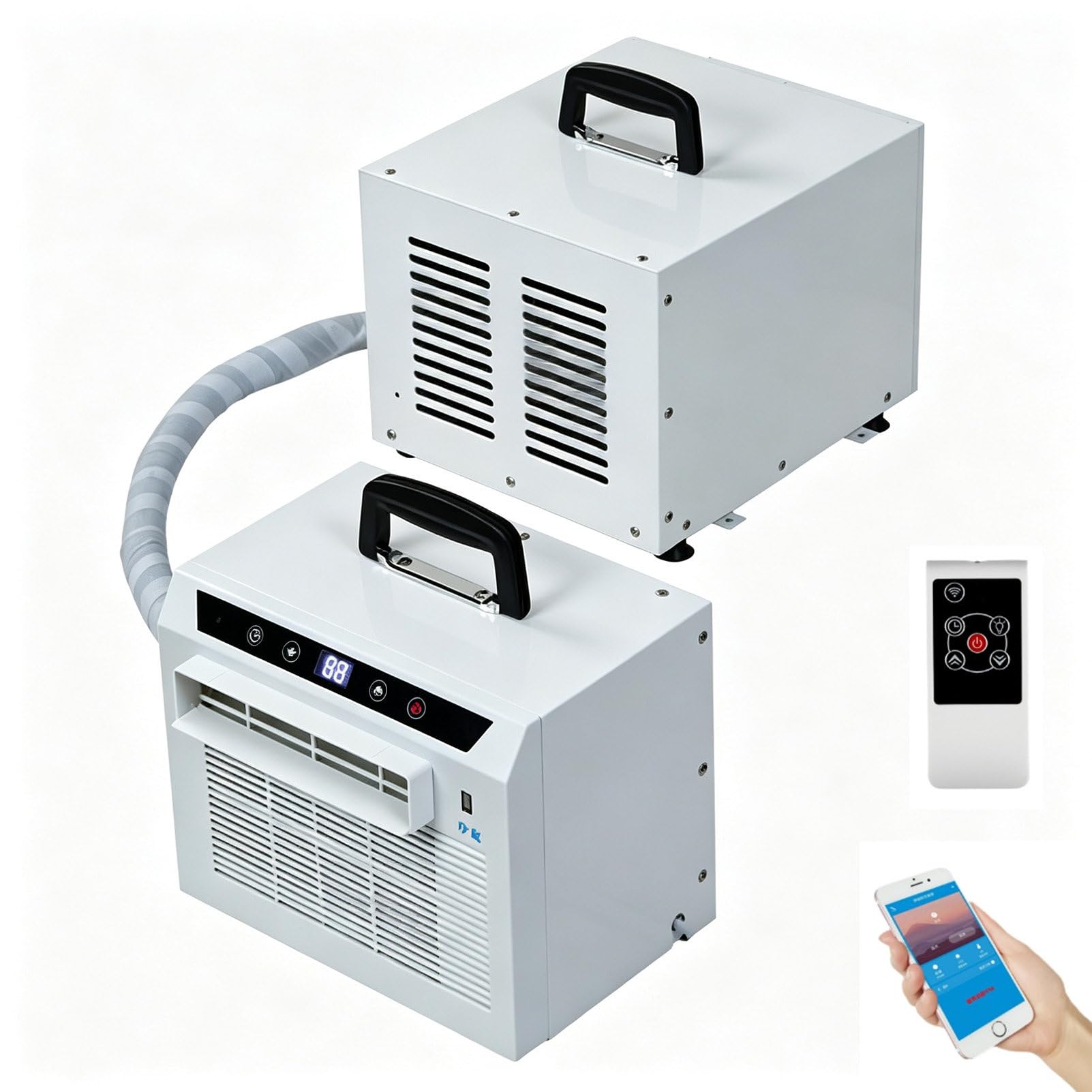 Pvxa Multicolor Split Air Conditioner 3000 Btu Room Cooler, 1300W Split Portable Air Conditioner, 12H Timer & Touch/Remote/Wifi Control, For Home, Office, And Camping 2Mconnectingpipe