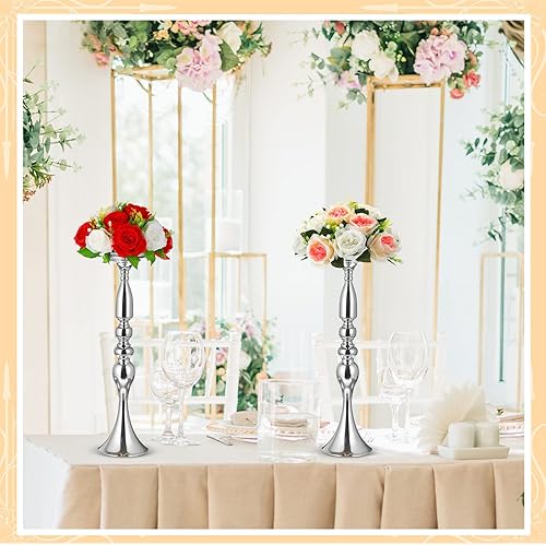 Miniatura 3 de Rtteri 24 piezas de 20 pulgadas de alto para flores de boda, centros de mesa de boda, soporte de centro de mesa de metal, jarrón de flores, soportes