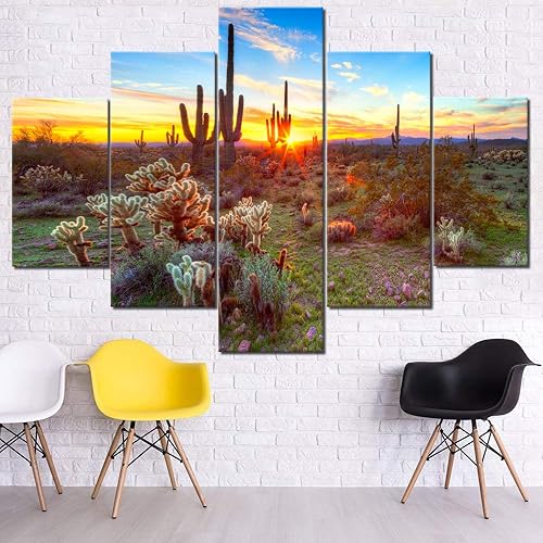 Vista 57 de Paisaje de 5 piezas pintura sobre lienzo