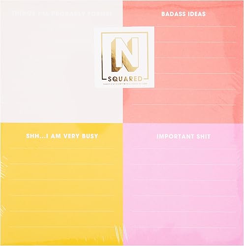 C.R. Gibson Bloc de notas jumbo, bloque de color cuadrado  150 hojas con elegantes detalles de lámina dorada  Papelería elegante y práctica