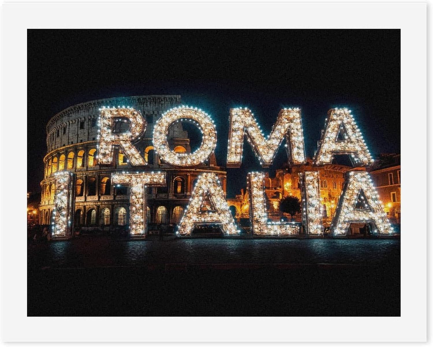 Roma Italia Funny Digital Oil Painting Horizontal DIY Printed Artwork by Number Kits Decor Gifts for Adults