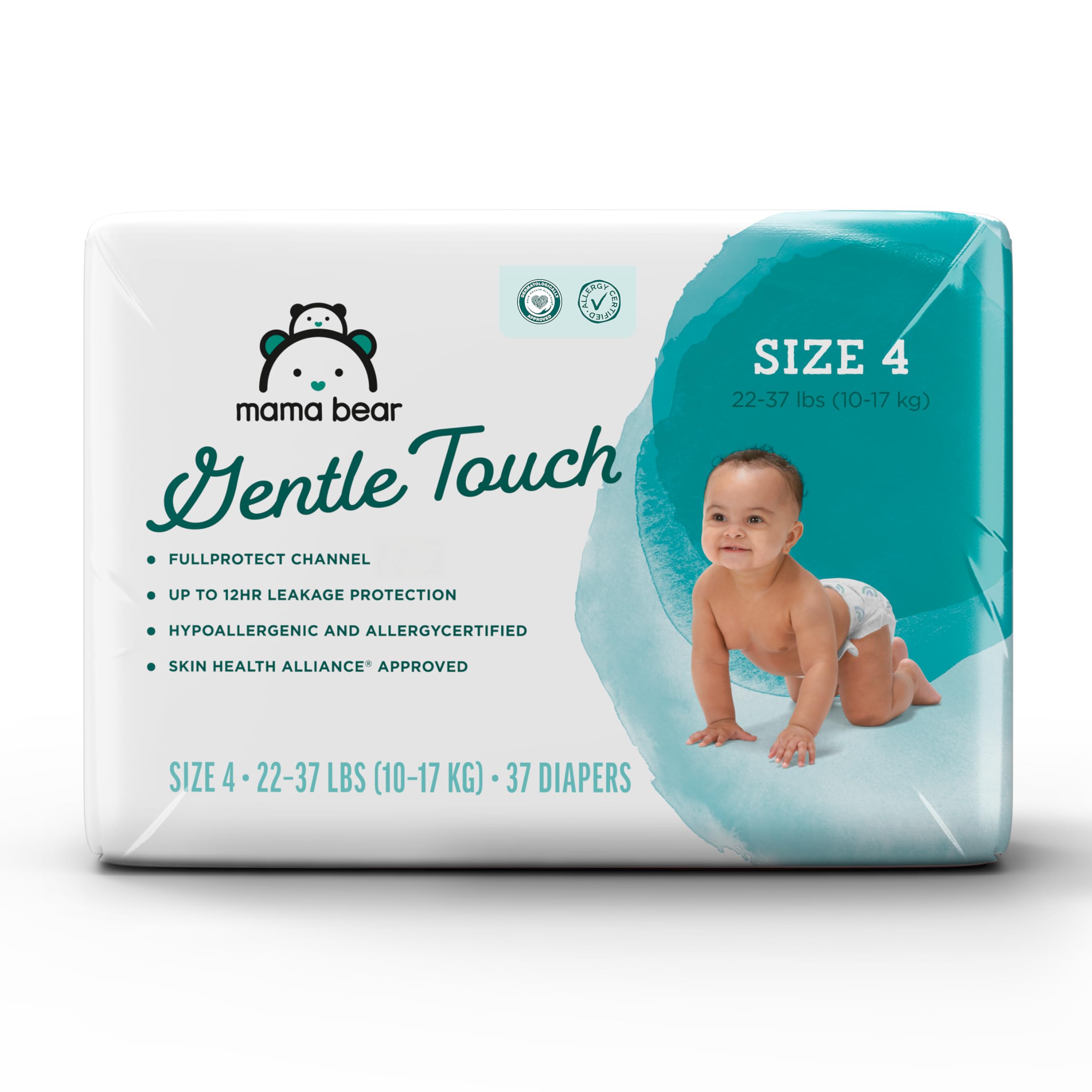 Amazon Brand - Mama Bear Gentle Touch Diapers, Size 4, 37 Count