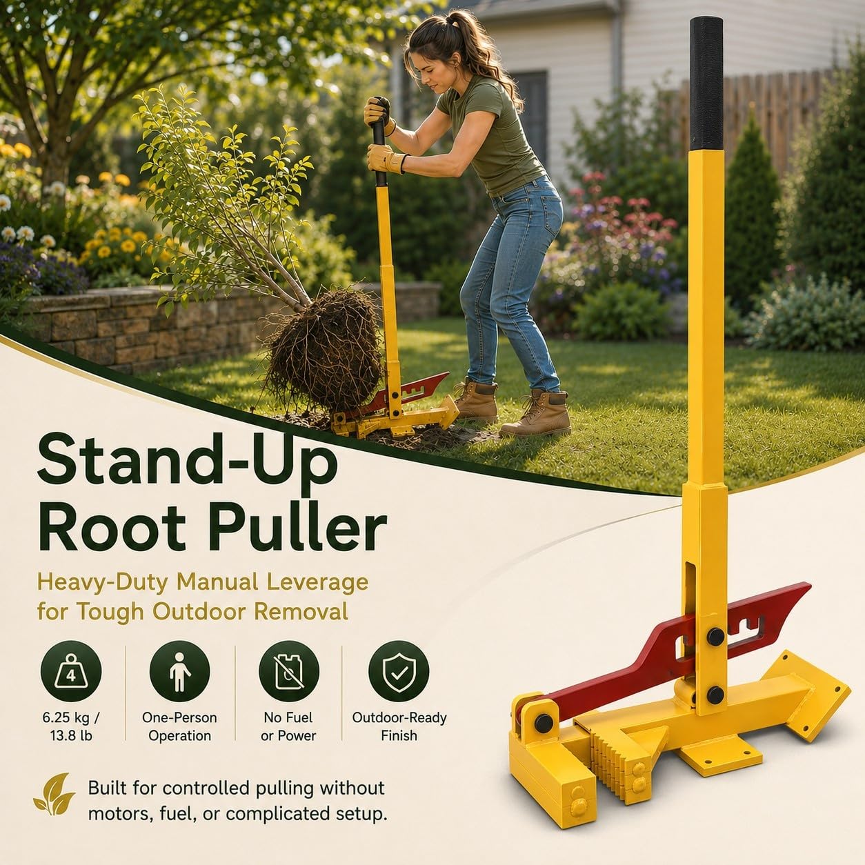Estirpatore Manuale Robusto per Alberelli, Erbacce E Arbusti