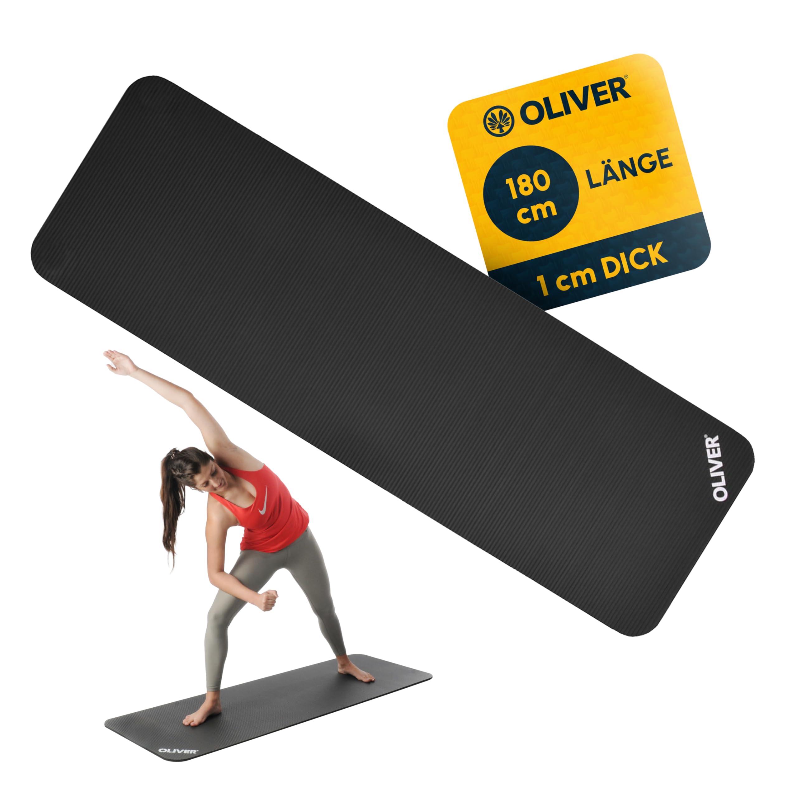 Oliver – Tapis de Gymnastique 180 cm pour Yoga, Pilates et Fitness – Disponible en Plusieurs Couleurs