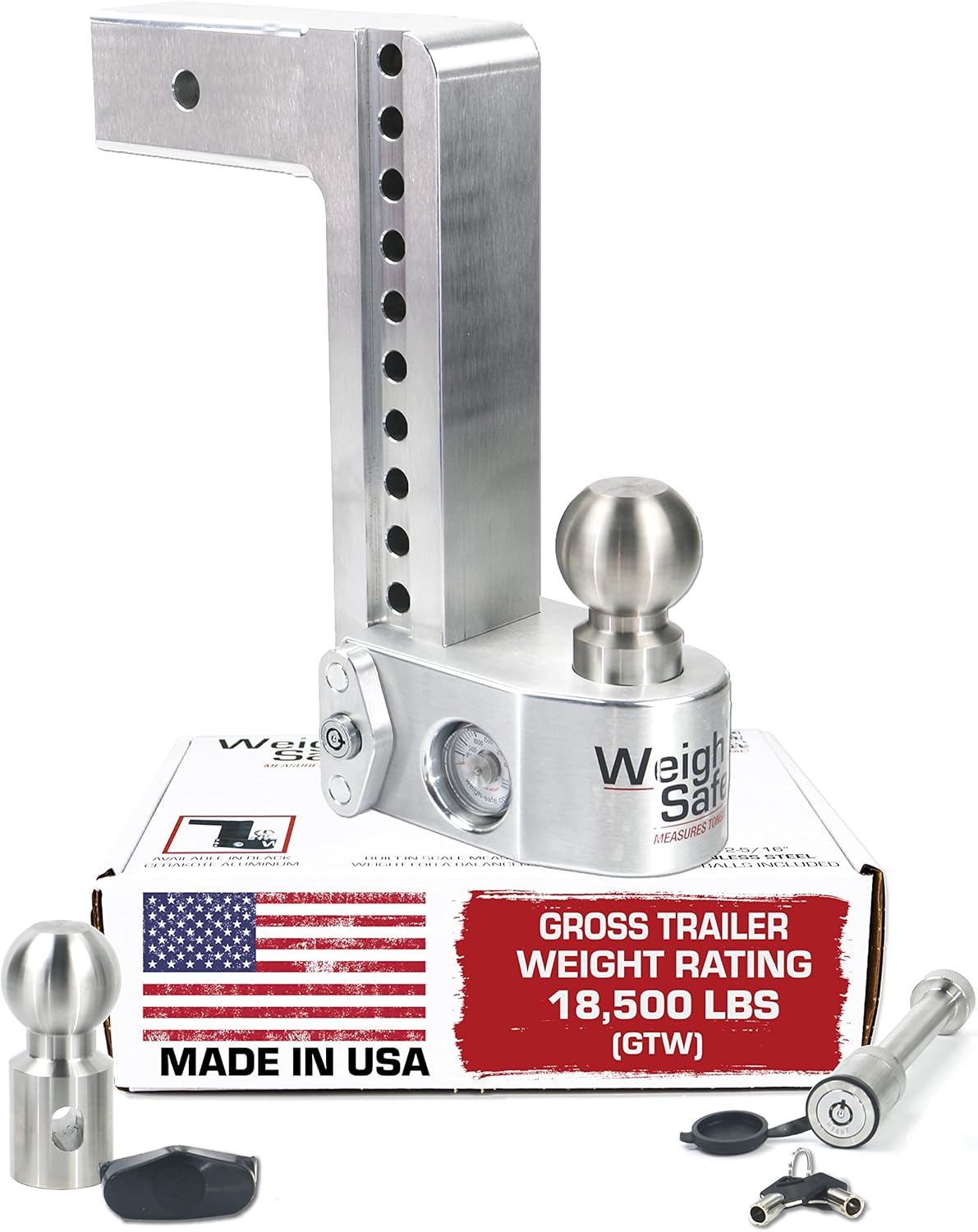 Weigh Safe WS102.5KA 10" Drop Hitch, 2.5" Receiver 18,500