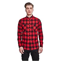 URBAN CLASSICS Camicia in Flanella a Maniche Lunghe da Uomo, Camicia Casual Lunga