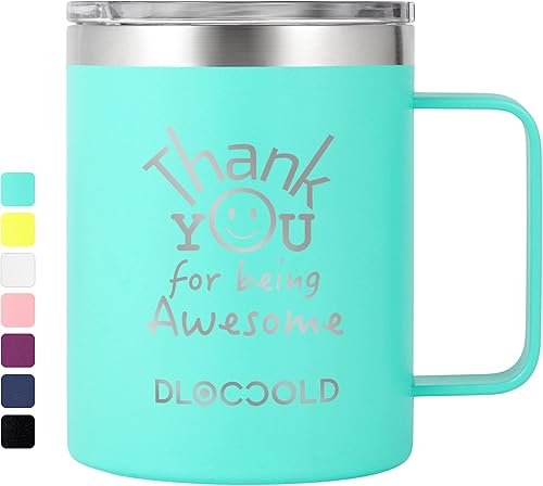 DLOCCOLD Regalos de agradecimiento para mujeres, taza de café con texto en inglés "Thank You for Being Awesome Coffee", regalos de agradecimiento a