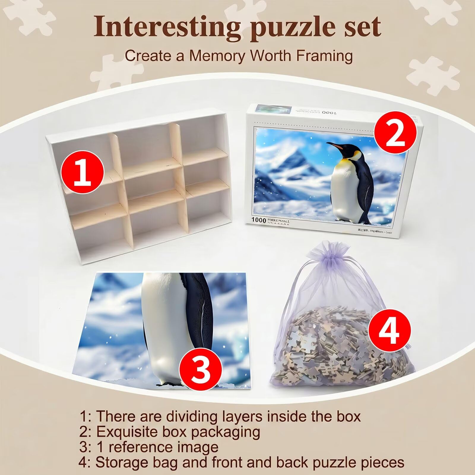 Puzzle 1500 elementów dla dorosłych, trudne wyzwanie puzzle, format 87 x 57 cm, kolorowe drewniane puzzle dla relaksu, rodzinna gra planszowa, niemożliwa klasyczna układanka biznesowa śnieg f0-831