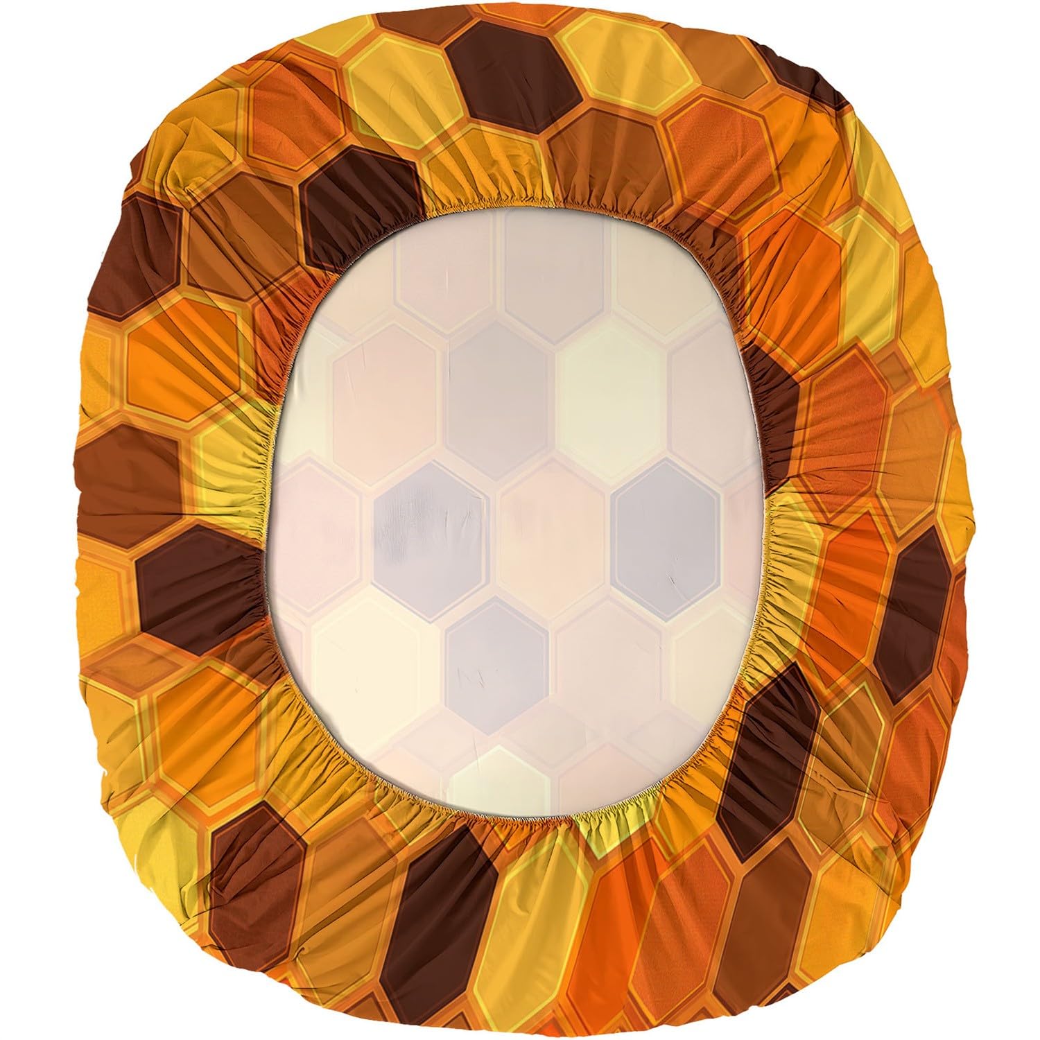 Lenzuolo con angoli 160 x 200 cm Design originale a nido d'ape esagonale Biancheria da letto 3 pezzi con angoli stampati Colore arancione Lenzuolo Lenzuolo con angoli extra profondo con federe