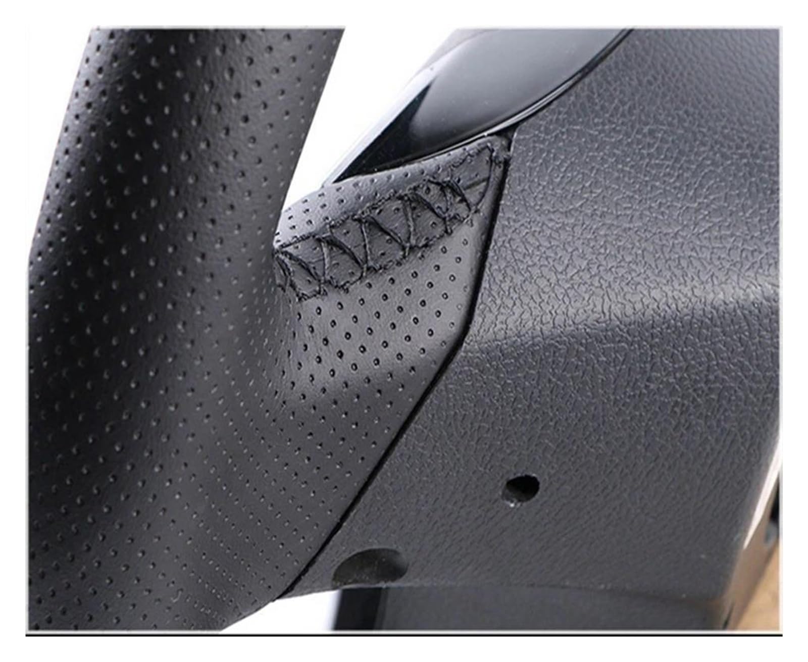 Volantes Protector Antideslizante de Cuero Artificial Negro para Volante de Coche, para Chevy, paraCorvette 2006-2011 Funda Volante(Orange Thread)