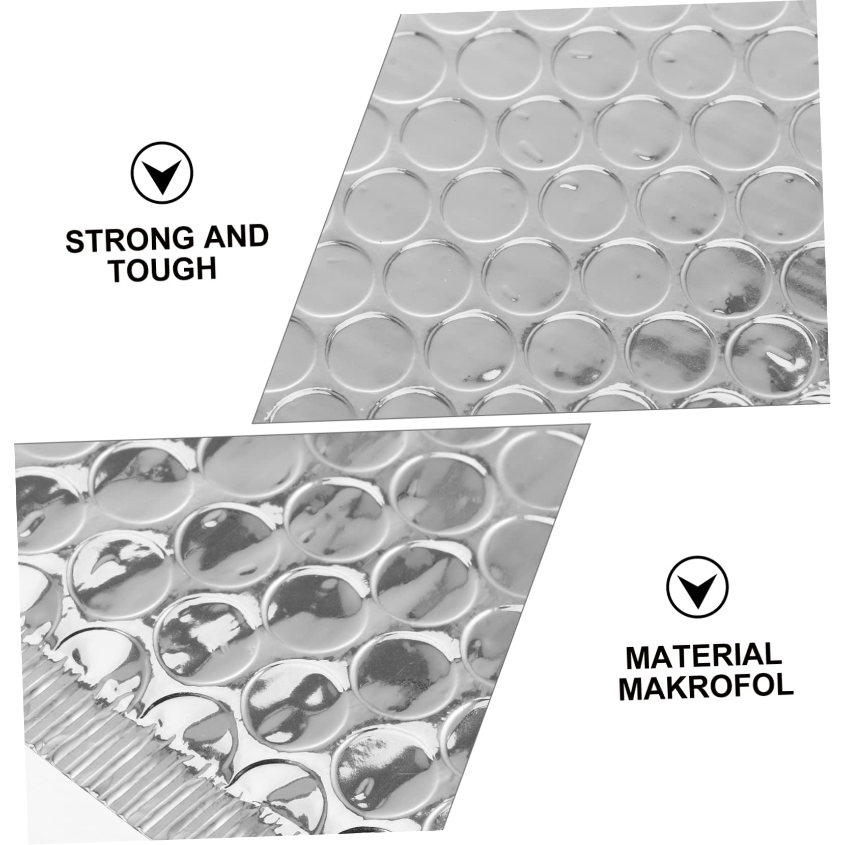 Operitacx 100 Pezzi Buste Imbottite Argento Autoadesive in Makrofol Laminato Chiusura Stagna per Uffici e Negozi Buste per Spedizioni Resistenti e Protettive