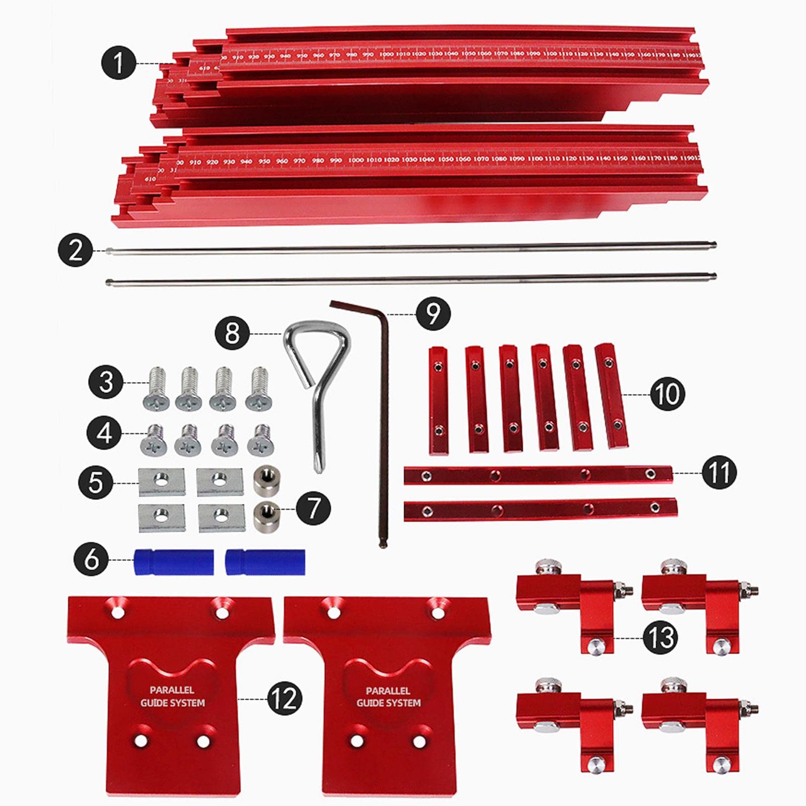 Keptfeet Strumento per la Lavorazione del Legno,Set di binari per in Lega | di Alluminio - Set di Giunzione per binari di Guida in Alluminio per la Lavorazione del Legno Set di binari per seghe