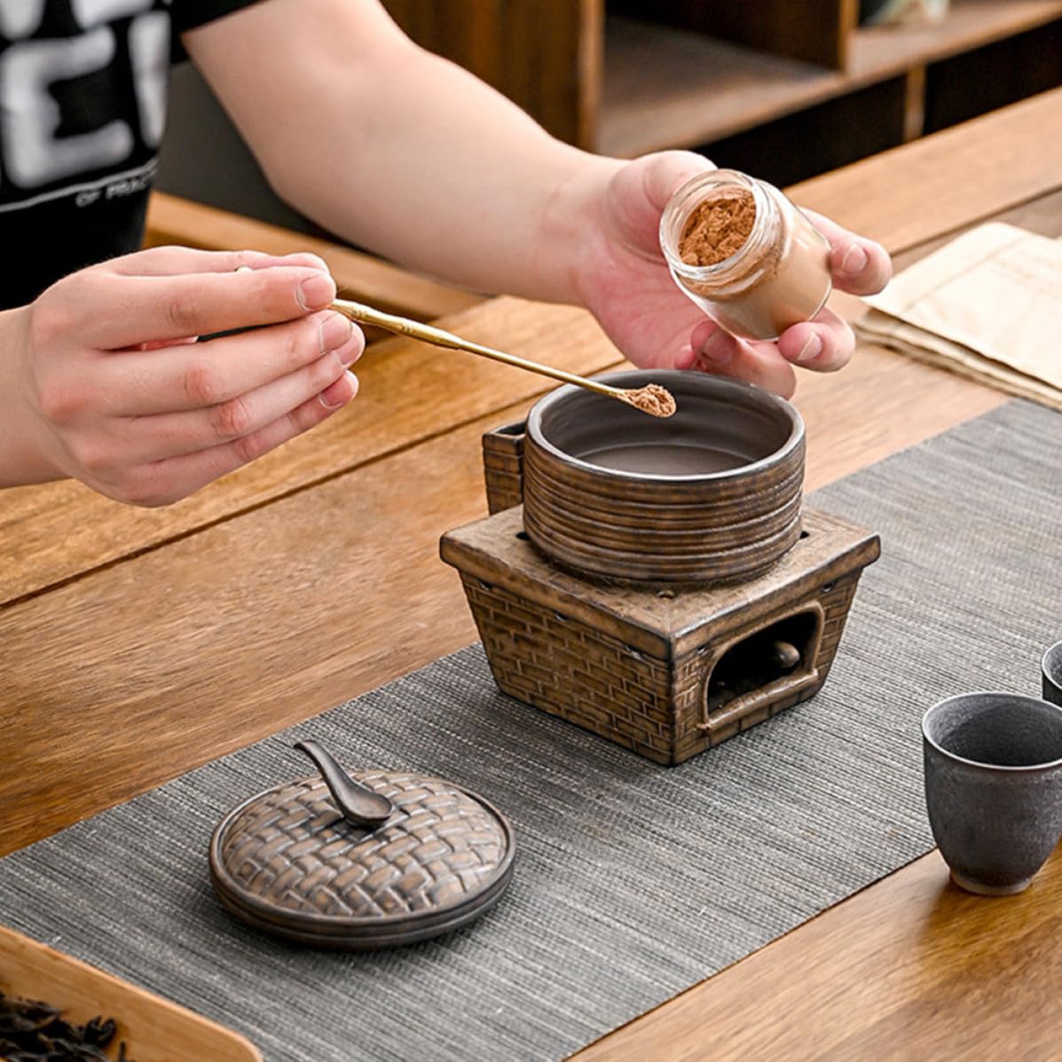 Bruciatore Incenso Ceramica Stile Antico per Casa, Decorazione | Piccolo Formato da Tavolo, Effetto Ornamentale per Cucina e Ambiente Domestico, Leggero e Delicato