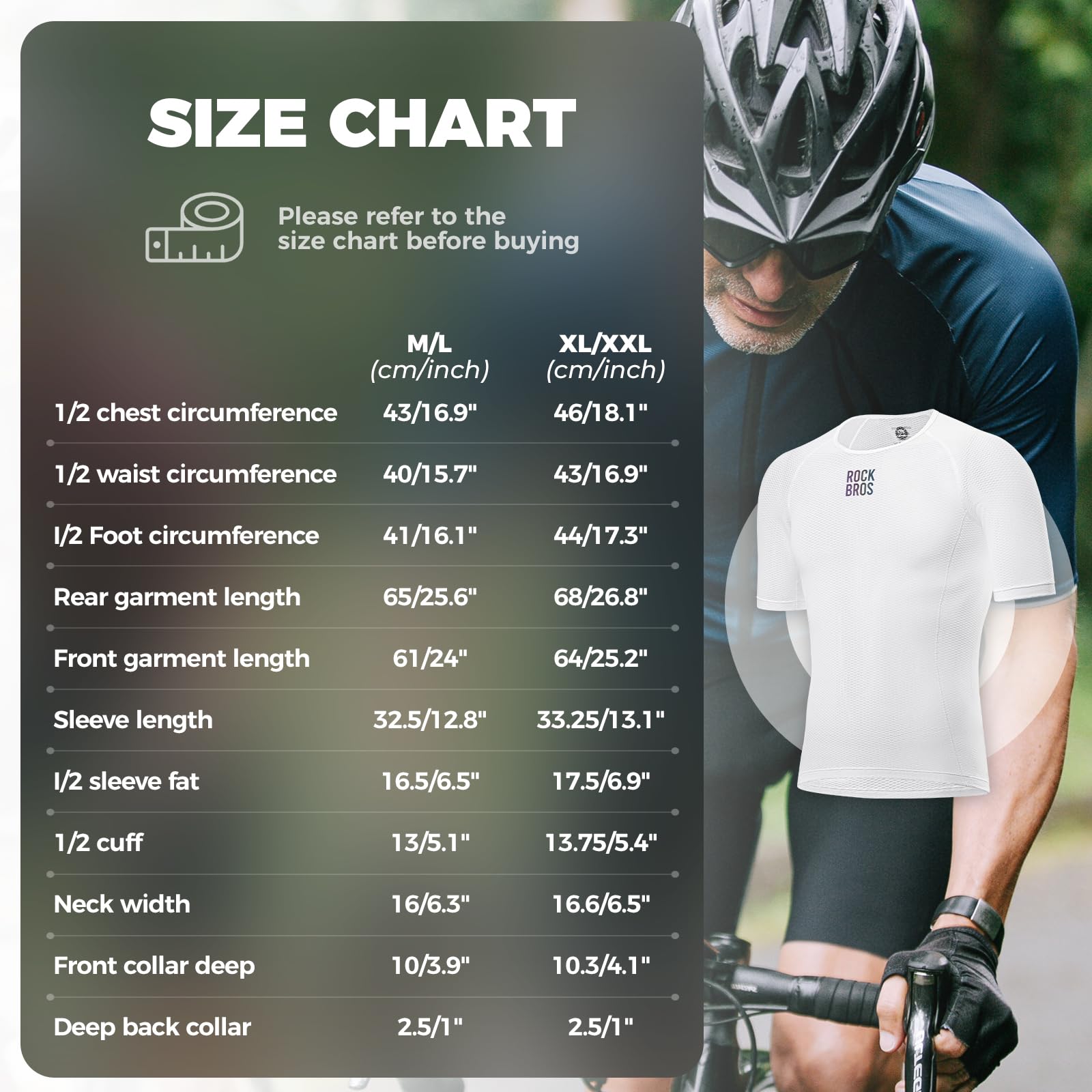 ROCKBROS Camiseta Interior Ciclismo para Hombre Ultraligero, Ropa Interior Deportiva sin Mangas de Verano Transpirable Secado Rápido para Bicicleta Running, M-XXL