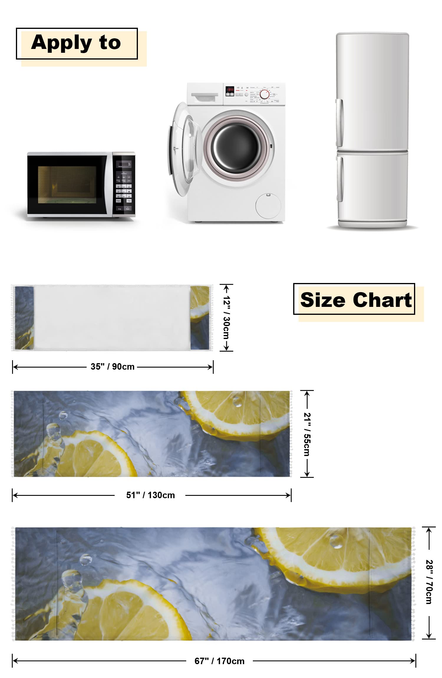 Amazon.com: Coffee Table Cloth Runner Fresh Lemon Living Room Rectangle  Tableloths with Storage Pockets Summer Fruit Microwave Oven Cover Toaster  Protector 21x51in: Home & Kitchen