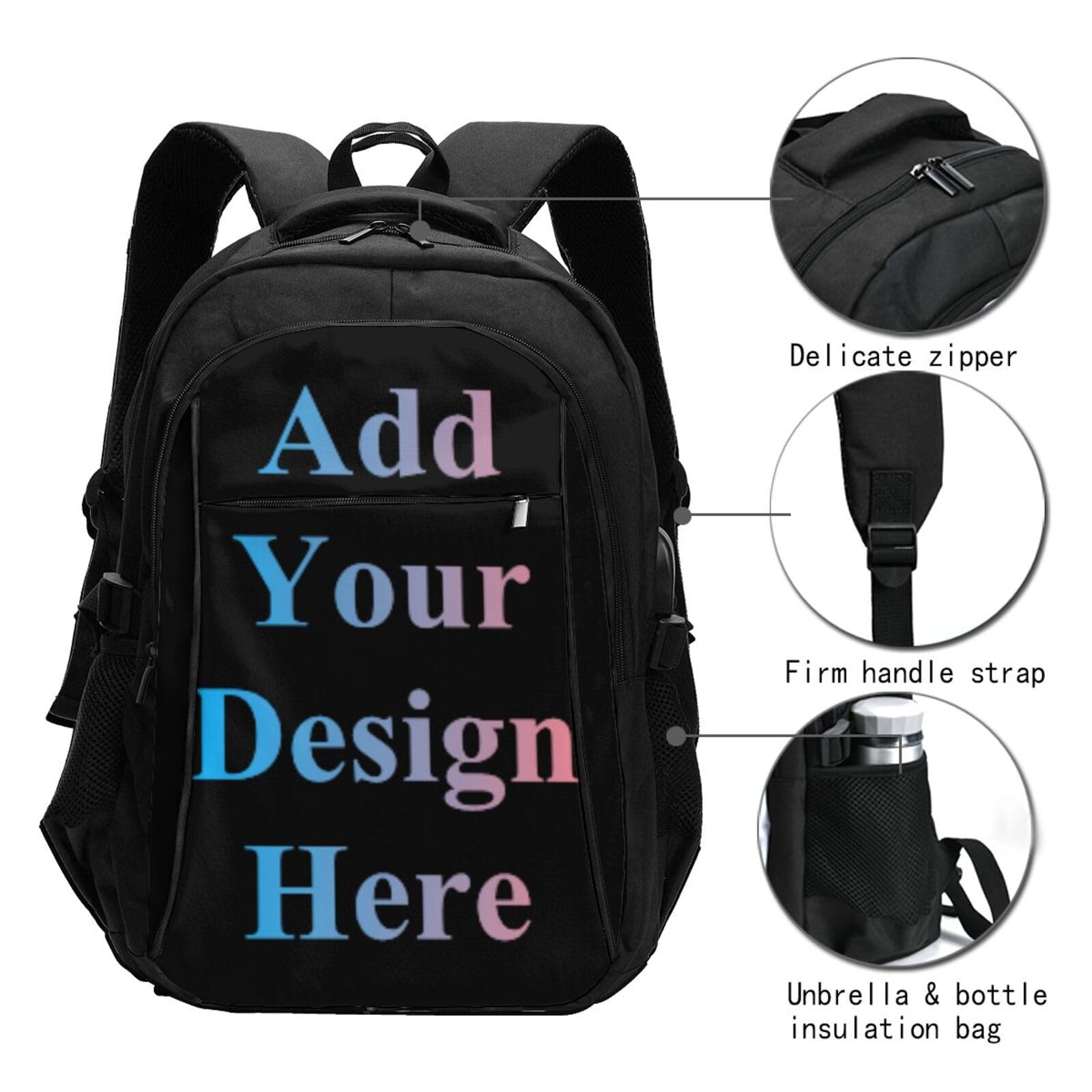 Sac à dos personnalisé pour femmes hommes, cartable personnalisé pour ordinateur portable sac à dos décontracté voyage sac à dos sac à dos randonnée travail affaires sac à dos sac à bandoulière